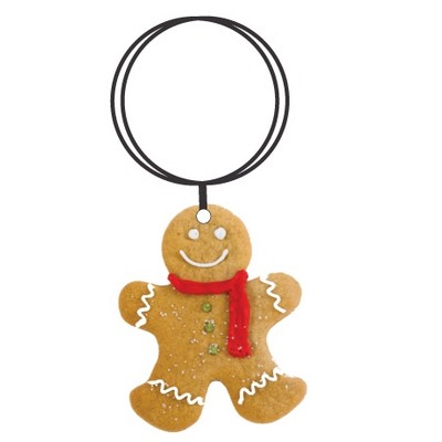 Gingerbread Man Gift Shop Key Chain w/Clear Mirrored Back (3 Square Inch)