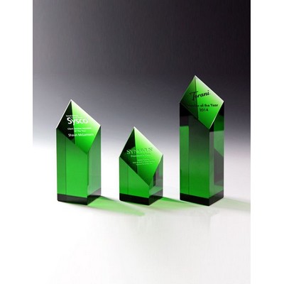 Emerald Paragon Optic Crystal Award (2-3/8"x 9")