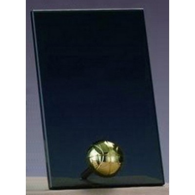 Gold Basketball Smoked Glass Plaque (4"x6.5")