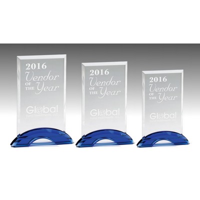 Cancun Cobalt Blue Optic Crystal Award (6¼"x 8¾")