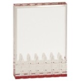 Acrylic Mirage Red Reflective Award w/ Faceted Bottom 3 1/2" x 5"