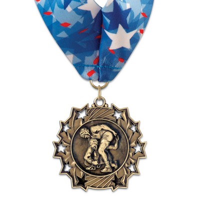 Math TS Medal w/Stock Millennium Neck Ribbon (2¼")