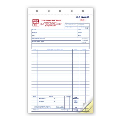 Job Invoices/Work Order Forms (3 Part)