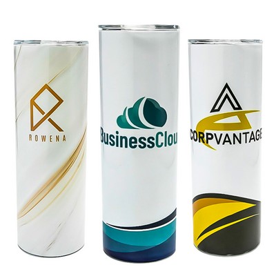 20 Oz Custom Printed Skinny Stainless Steel Tumblers