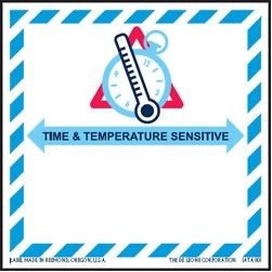 Time & Temperature Sensitive, Handling Paper Labels - 4" x 4"