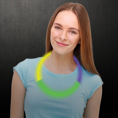 22"Green/Purple/Yellow Superior Glow Necklace(Pad Printed)