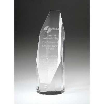Octagon Tower Glass Award - 6 "