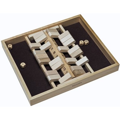 Double Sided 12 Number Shut the Box Board Game, 14" Made in USA