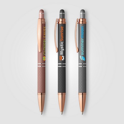 Phoenix Softy Rose Gold Gel Pen w/Stylus - Full-Color Inkjet