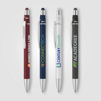 Orbit Spinner Chrome Metal Pen w/ Stylus - Full-Color Inkjet