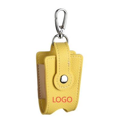 Contrast Stitch PU Leather Hand Sanitizer Sleeve