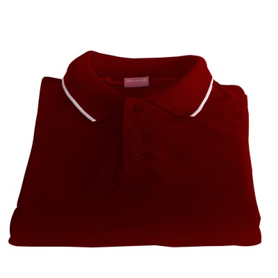 Polo Cotton Airtex Tipped Collar red-XS - 5XLT