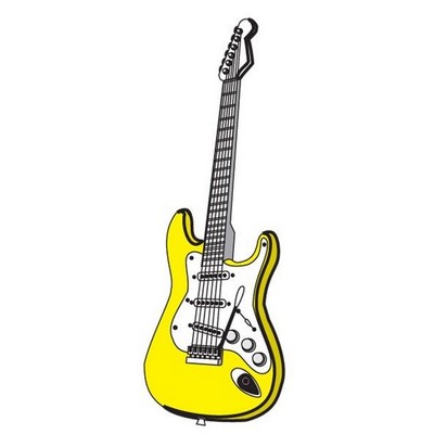 Electric Guitar Promotional Magnet w/ Strip Magnet (4 Square Inch)