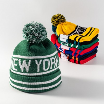 Beanie Hat Winter Jacquard Knitted Cap