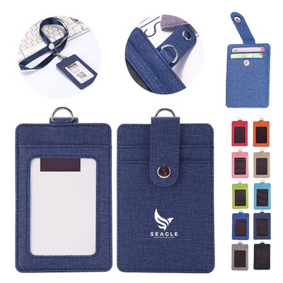 Key Chain PU Leather 3 Pockets Card Holder