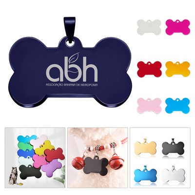 Metal Bone Shape Dog ID Tags For Dogs 1.5"x1"