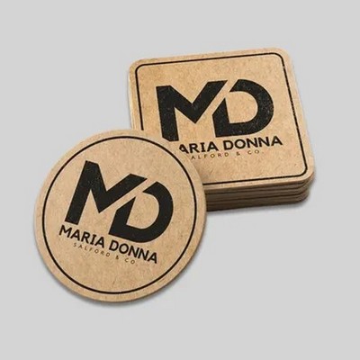 Custom Kraft Paper Coaster - Square - 3.5"