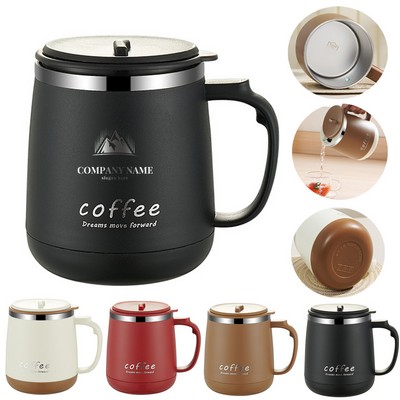 16oz Coffee Mugs With Sliding Lid And Handle