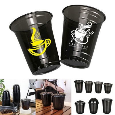 Multi-Size Black Clear PET Cup with Lid