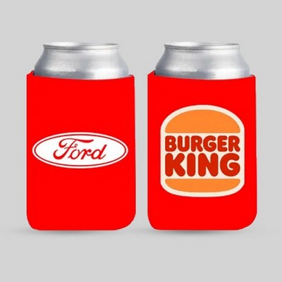 Thick Foam Can Cooler Holder - One Color Imprint With Solid Color Background