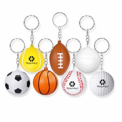 Sport Ball Stress Reliever Keychain