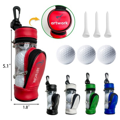 Golf Ball Holder Bag with Balls Tees