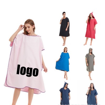 Quick-Dry Beach Poncho with Hood
