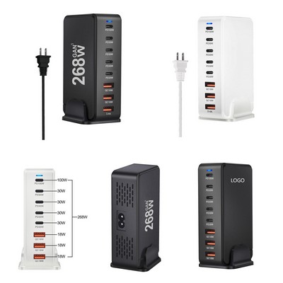 268W 8 Ports GaN USB C Fast Charging Station