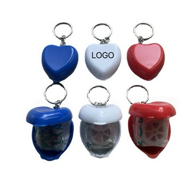 Custom CPR Rescue Mask Portable Heart Keychain
