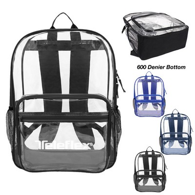 18" Heavy Duty Multi-Function Clear Backpack
