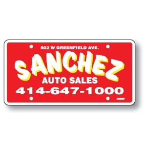 0.024 Gauge Plastic-Coated Polyboard Ad-A-Plate License Plate