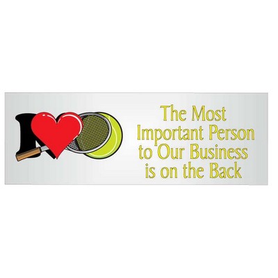 I Love Tennis w/Racket Panoramic Photo Hand Mirror (1 5/8"x4 5/8")