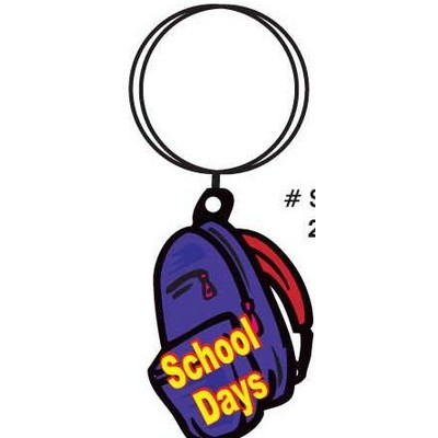 School Days Backpack Keychain w/Mirrored Back (3 Square Inch)