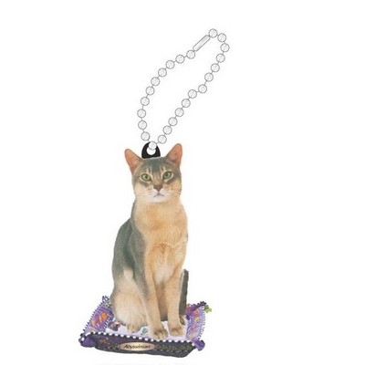 Abyssinian Cat Promotional Key Chain w/ Black Back (12 Square Inch)