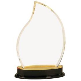 Gold Reflective Flame Impress Acrylic Award - 9 1/4"