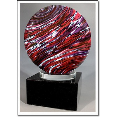 Mercury Art Glass Sculpture w/ Marble Base (4"x5.75")