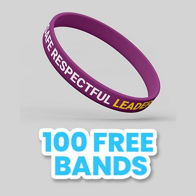 Custom Printed Silicone Wristbands - 3/4"