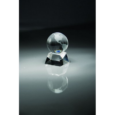 Small Crystal Globe on Crystal Base