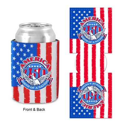 America 250 Flag Design Sublimated Collapsible Can Cooler