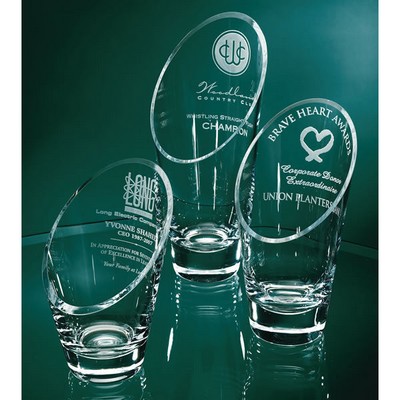 Slant Top Glass Vase - 10"
