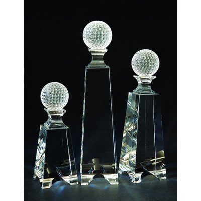 Golf Tower Optical Crystal Award/Trophy 9"H - Variant C