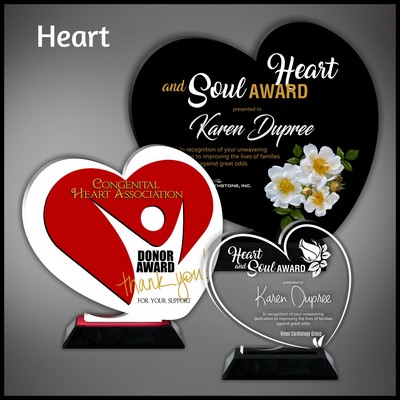 7" Black Heart Budget Acrylic Award