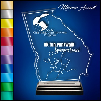 10" Georgia Clear Acrylic Award with Mirror Accent
