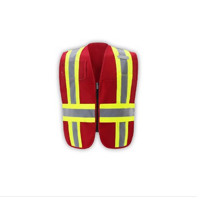 Enhanced Visibility Contrast Incident Command Vest, Red