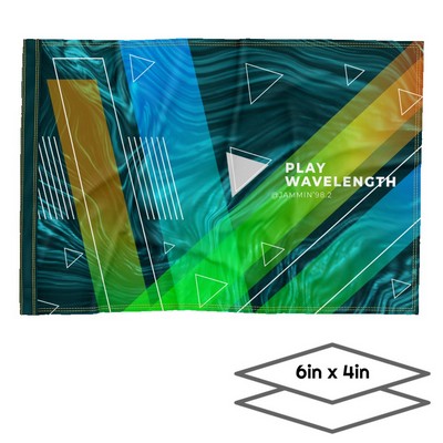 Double-Sided Dye Sublimation 2-Layer 6" x 4" Hand Flag