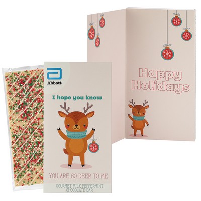 3.5 Oz. Belgian Chocolate Greeting Card Box (You Are So Deer To Me)-Holiday Sugar Cookie Crunch Bar