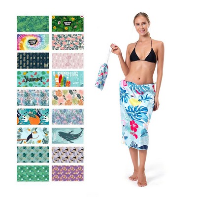 Quick Dry Custom Logo Sand Free Microfiber Beach Towel
