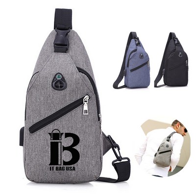 Oxford Crossbody Bag w/ Earphone Hole