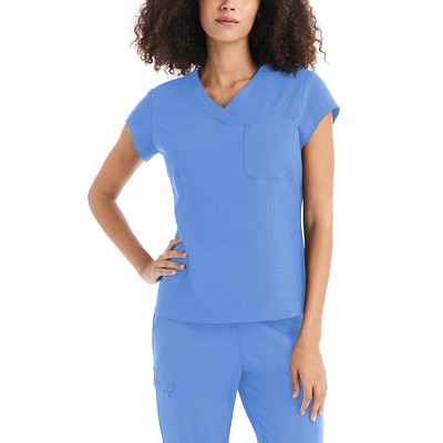White Cross - CRFT - Women's One-Pocket V-Neck Top