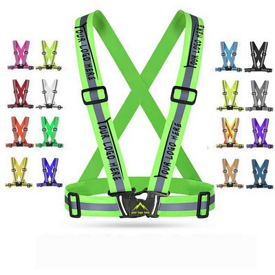 Knitted Fabric Safety Reflective Vest Strap for Men Women
